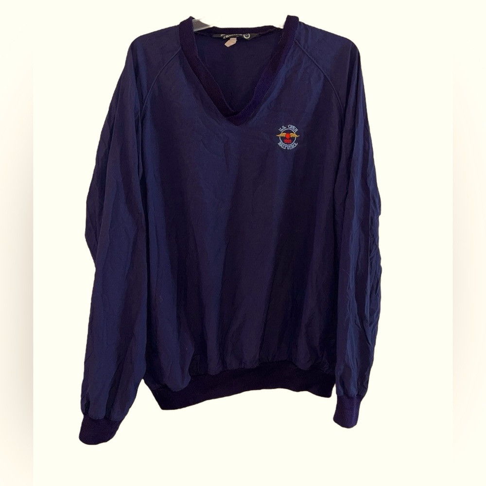 Sunderland of Scotland Windbreaker Mens  L blue nylon Golf Pullover USOpen 1993